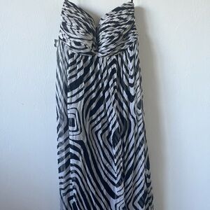 White House Black Market Strapless Zebra Dress